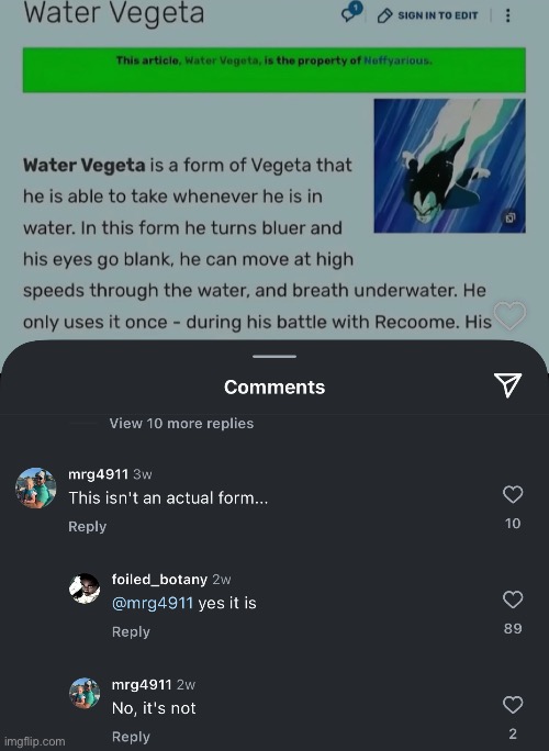 wtf he tb water vegeta is the best vegeta | made w/ Imgflip meme maker