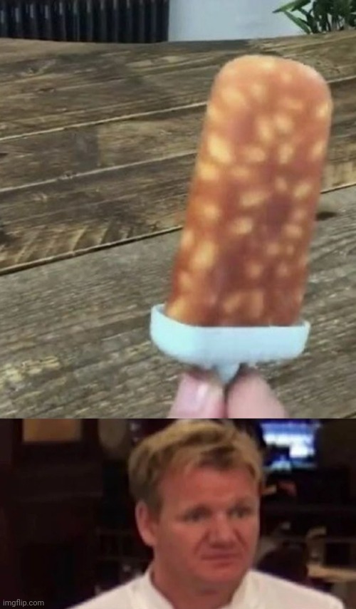 Popbeansicle | image tagged in disgusted gordon ramsay,popsicle,beans,bean,cursed image,memes | made w/ Imgflip meme maker