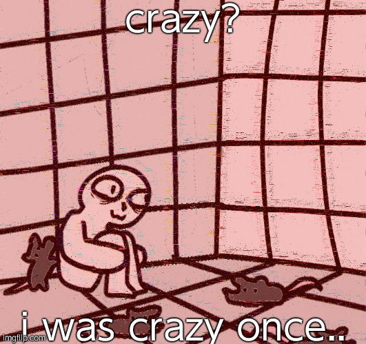 crazy? | crazy? i was crazy once.. | image tagged in crazy | made w/ Imgflip meme maker