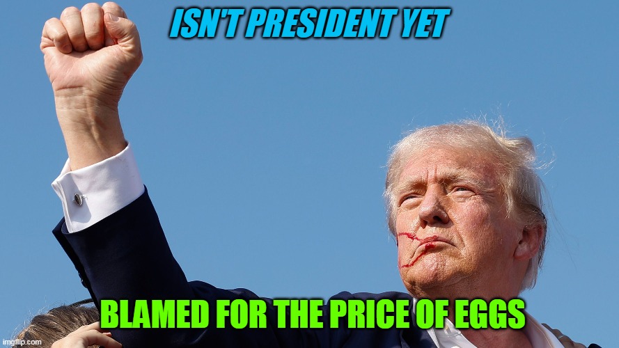 ISN'T PRESIDENT YET BLAMED FOR THE PRICE OF EGGS | made w/ Imgflip meme maker