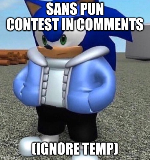 Sonic sans undertale | SANS PUN CONTEST IN COMMENTS; (IGNORE TEMP) | image tagged in sonic sans undertale,ignore temp | made w/ Imgflip meme maker