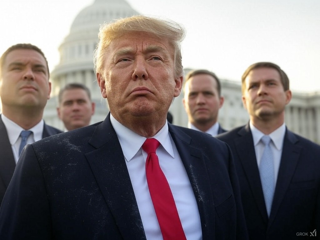 Donald Trump oaf surrounded by idiots Blank Meme Template