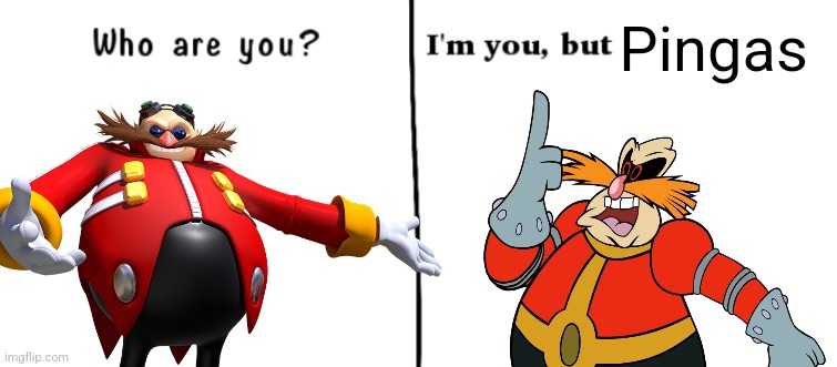 Who are you? I'm you but | Pingas | image tagged in who are you i'm you but | made w/ Imgflip meme maker