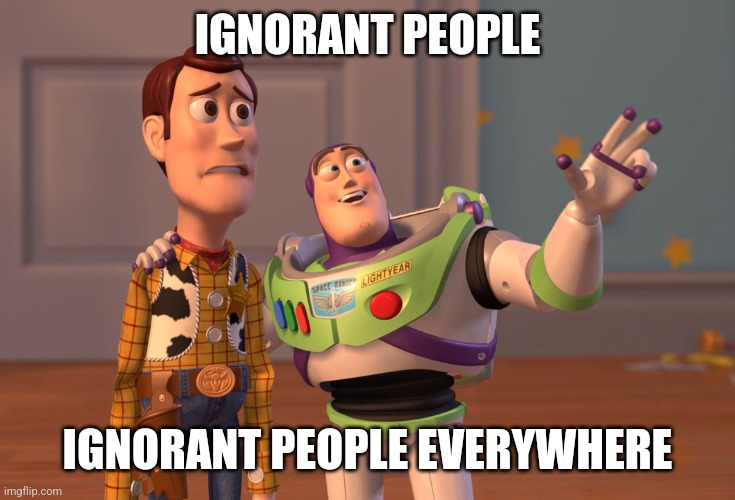 X, X Everywhere | IGNORANT PEOPLE; IGNORANT PEOPLE EVERYWHERE | image tagged in memes,x x everywhere | made w/ Imgflip meme maker