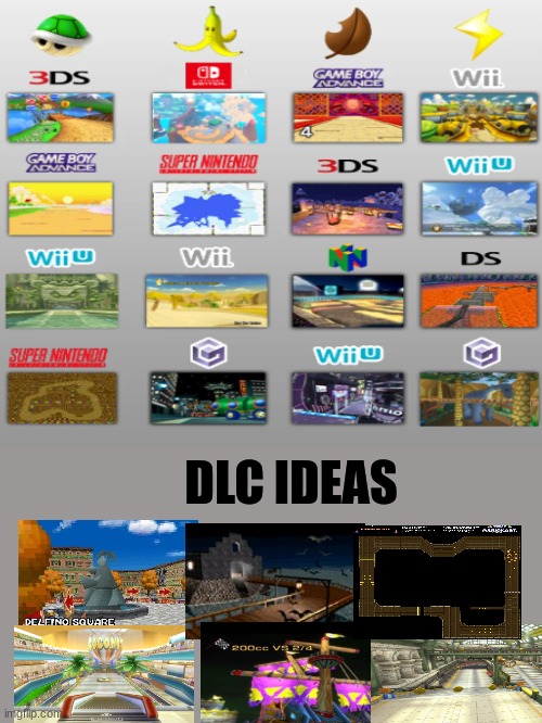 Mario Kart 9 meme | DLC IDEAS | image tagged in memes,mario kart,funny memes,mario,video games,retro | made w/ Imgflip meme maker