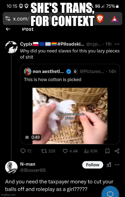 SHE'S TRANS, FOR CONTEXT | made w/ Imgflip meme maker