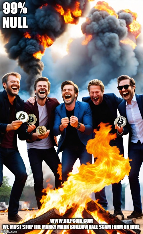 99% NULL; WWW.BILPCOIN.COM

WE MUST STOP THE MARKY MARK BUILDAWHALE SCAM FARM ON HIVE | made w/ Imgflip meme maker