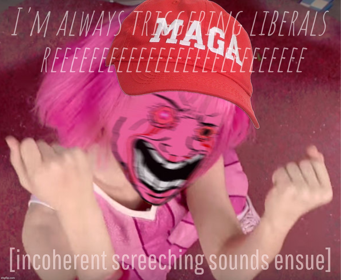 The quest for anger is the only recourse left for the those burdened by feelings of inadequacy and the weak | I'm always triggering liberals 
reeeeeeeeeeeeeeeeeeeeeeeeeee; [incoherent screeching sounds ensue] | image tagged in pink wojak gal mad,pink wojak gal mad magat edition,trigger mechanism engaged,perpetually triggered,magats | made w/ Imgflip meme maker