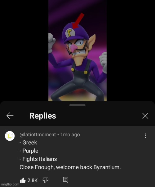 image tagged in waluigi,comment,comments | made w/ Imgflip meme maker