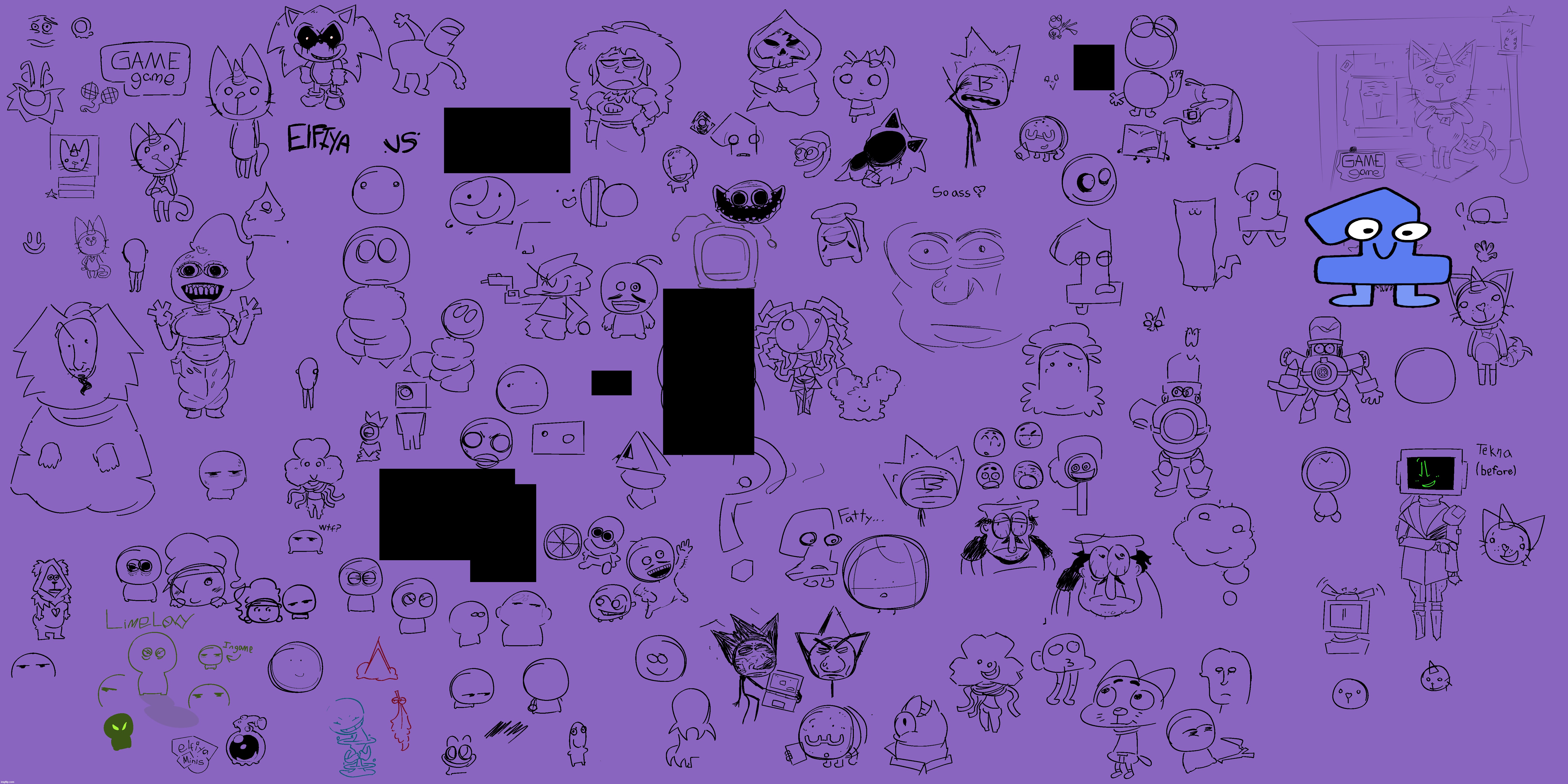 Literally just my entire doodle page thing from like the last week or So | made w/ Imgflip meme maker