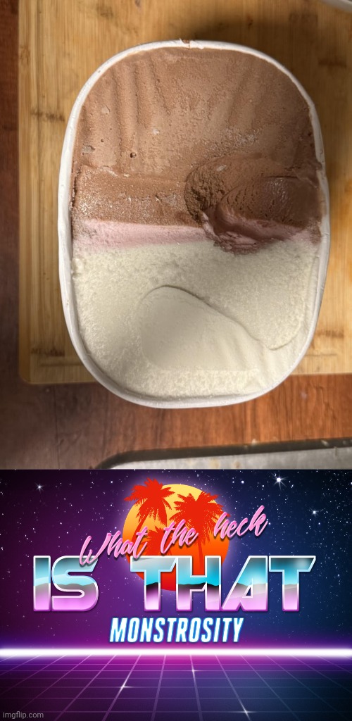 Skinny Strawberry | image tagged in what the heck is that monstrosity,ice cream,vanilla,chocolate,you had one job,memes | made w/ Imgflip meme maker