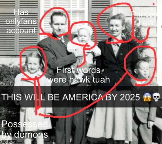 Possessed by demons First words were hawk tuah Princess Leia Has onlyfans account | made w/ Imgflip meme maker