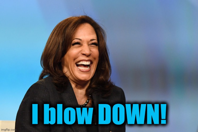 Kamala Harris laughing | I blow DOWN! | image tagged in kamala harris laughing | made w/ Imgflip meme maker