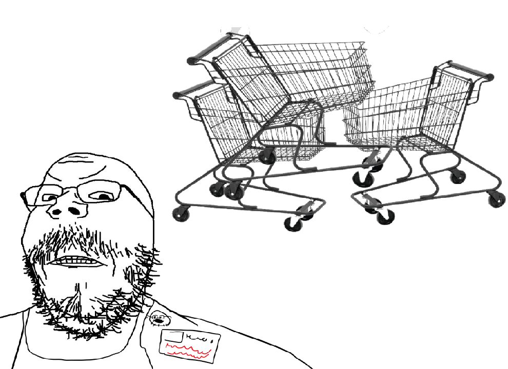 Shopping carts soyjak Blank Meme Template