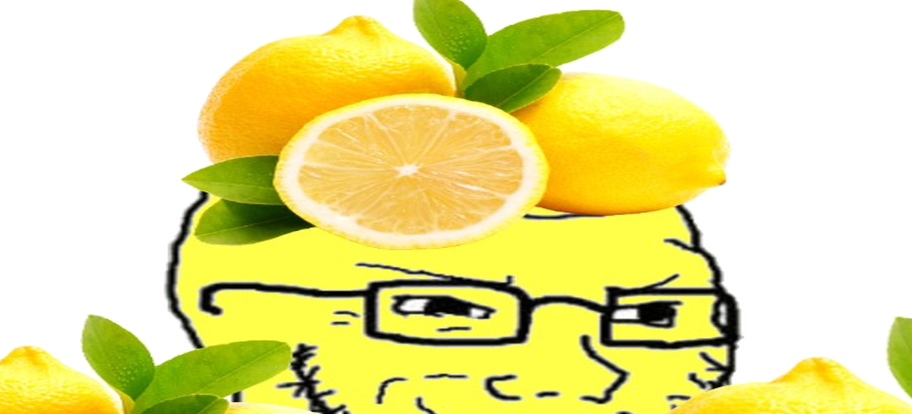 Yellow soyjak with lemons Blank Meme Template