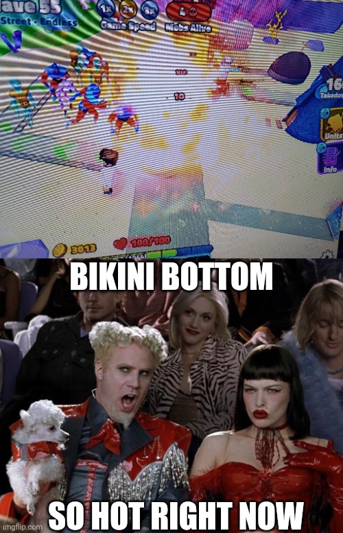 Epic moment | BIKINI BOTTOM; SO HOT RIGHT NOW | image tagged in memes,mugatu so hot right now | made w/ Imgflip meme maker