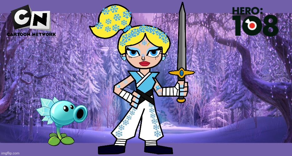 Jilly Sunshine The Ice Warrior Queen | image tagged in hero 108,cartoon network,snow,ice,frost,snowy | made w/ Imgflip meme maker