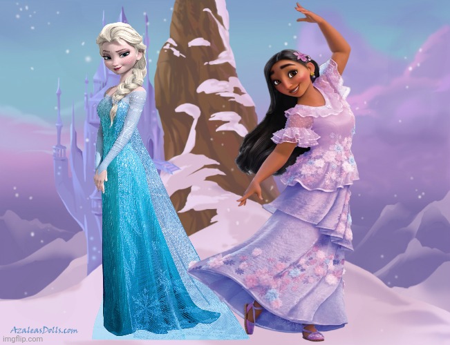 Flower Frost | image tagged in isabela madrigal,encanto,encanto meme,elsa,elsa frozen,frozen | made w/ Imgflip meme maker