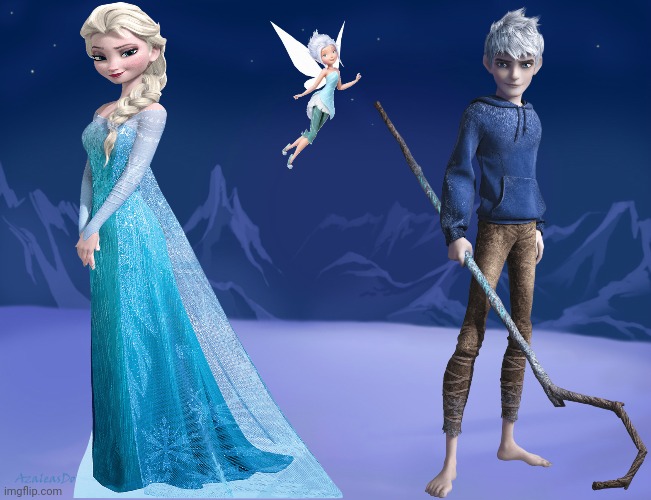 Jack Frost Elsa and Periwinkle | image tagged in frozen,rise of the guardians,disney fairies,periwinkle,elsa frozen,jack frost | made w/ Imgflip meme maker