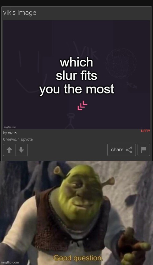 image tagged in shrek good question | made w/ Imgflip meme maker