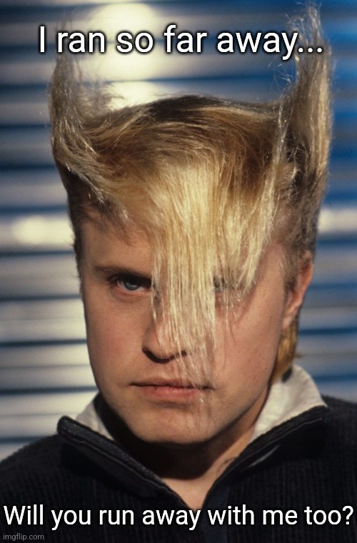 Flock of Seagulls | I ran so far away... Will you run away with me too? | image tagged in flock of seagulls | made w/ Imgflip meme maker