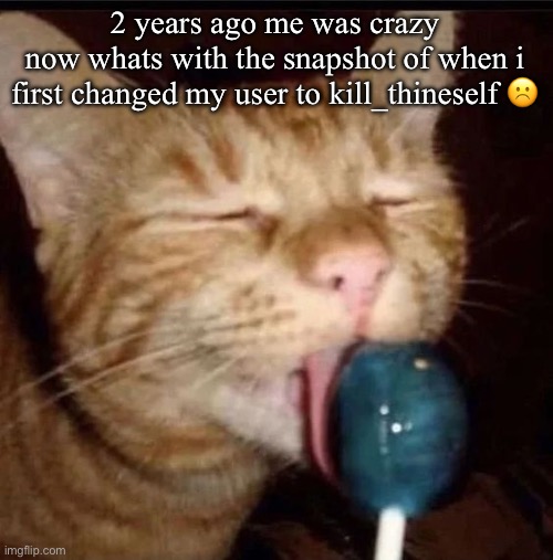 silly goober 2 | 2 years ago me was crazy
now whats with the snapshot of when i first changed my user to kill_thineself ☹️ | image tagged in silly goober 2 | made w/ Imgflip meme maker
