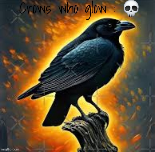 Crows who glow : 💀 | image tagged in crows,who,glow | made w/ Imgflip meme maker