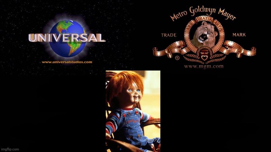 MGM/Universal Owns Chuck Franchises Stuff | image tagged in universal studios,mgm,chucky,franchies,hollywood | made w/ Imgflip meme maker