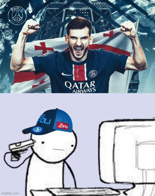 Napoli fans when Kvara signed with Paris SG | image tagged in paris,napoli,kvaratskhelia,footy,memes | made w/ Imgflip meme maker