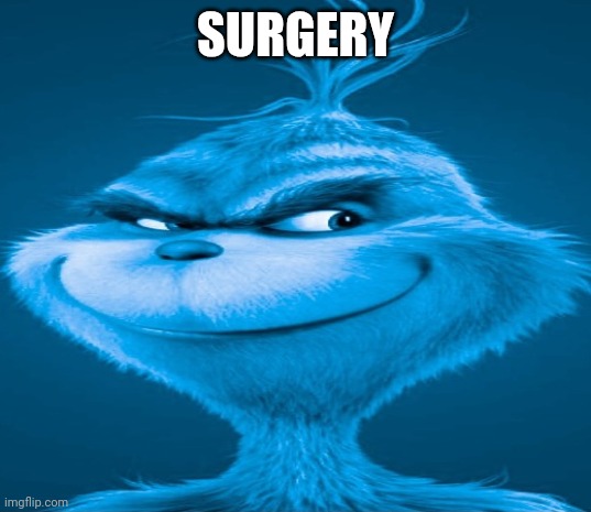 Blue Grinch | SURGERY | image tagged in blue grinch | made w/ Imgflip meme maker