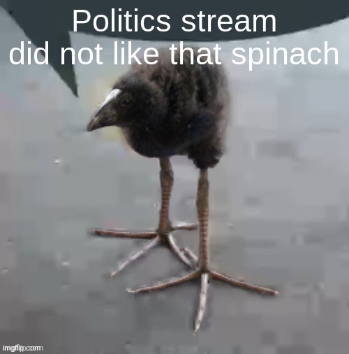 Wah wah wah wah wah wah wah wah | Politics stream did not like that spinach | image tagged in wah wah wah wah wah wah wah wah | made w/ Imgflip meme maker