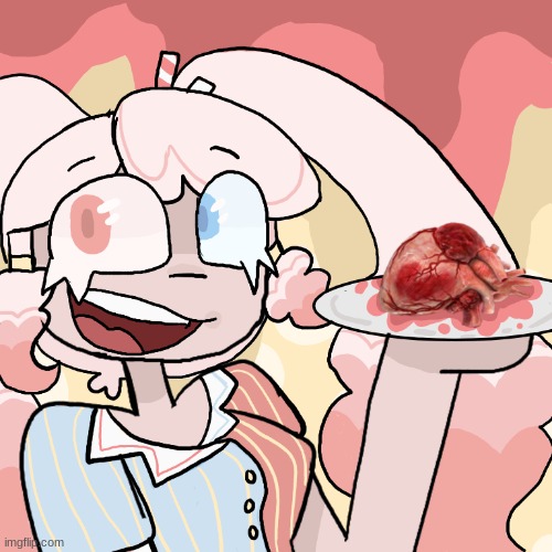 TW: Realistic heart // Meet Millie! | image tagged in ocs,cannibalism,food,original character,art,character design | made w/ Imgflip meme maker