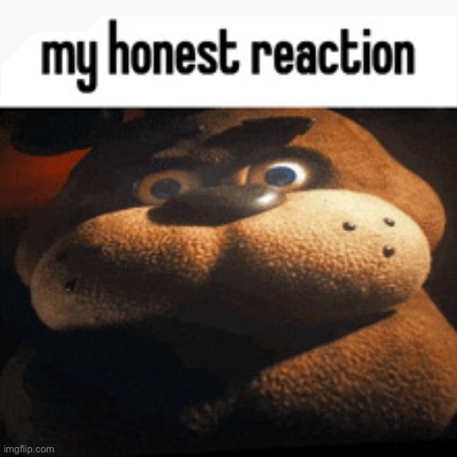 My honest reaction | image tagged in my honest reaction,fnaf,freddy fazbear | made w/ Imgflip meme maker