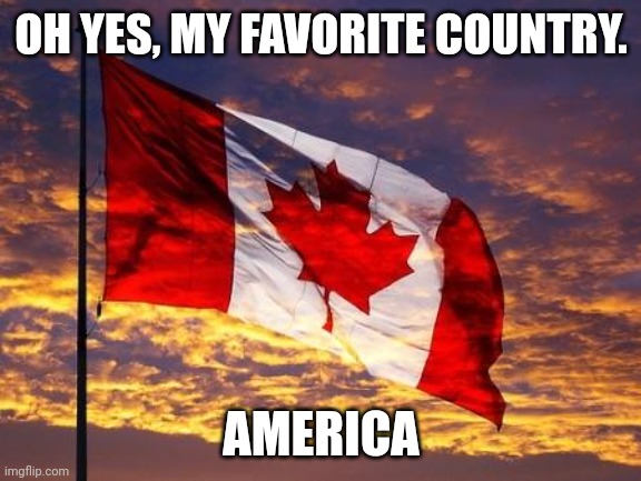 Canada | OH YES, MY FAVORITE COUNTRY. AMERICA | image tagged in canada | made w/ Imgflip meme maker