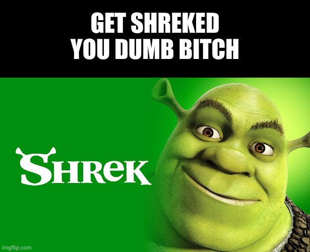 GET SHREKED YOU DUMB BITCH | image tagged in memes,blank transparent square | made w/ Imgflip meme maker