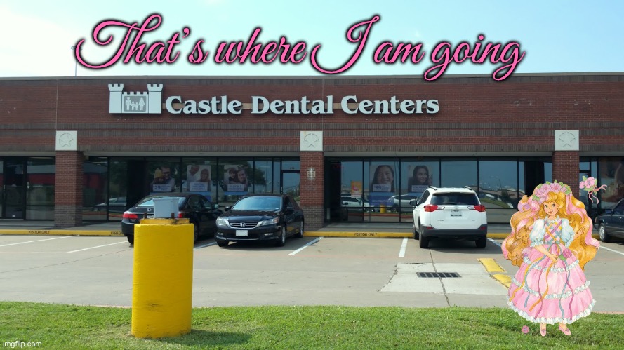 Castle Dental Centers (Webster, TX) | That’s where I am going | image tagged in dentist,pretty girl,girl,princess,80s,beautiful girl | made w/ Imgflip meme maker