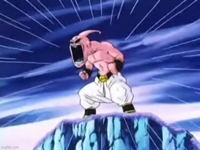 Majin Buu screaming | image tagged in majin buu screaming | made w/ Imgflip meme maker