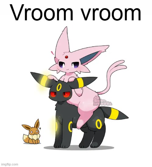 Umbreon bike! (Tontaro) | Vroom vroom | image tagged in umbreon,espeon,eevee | made w/ Imgflip meme maker