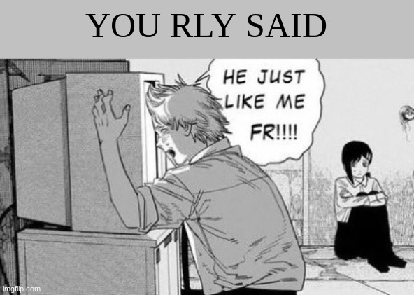 He just like me fr!!! | YOU RLY SAID | image tagged in he just like me fr | made w/ Imgflip meme maker