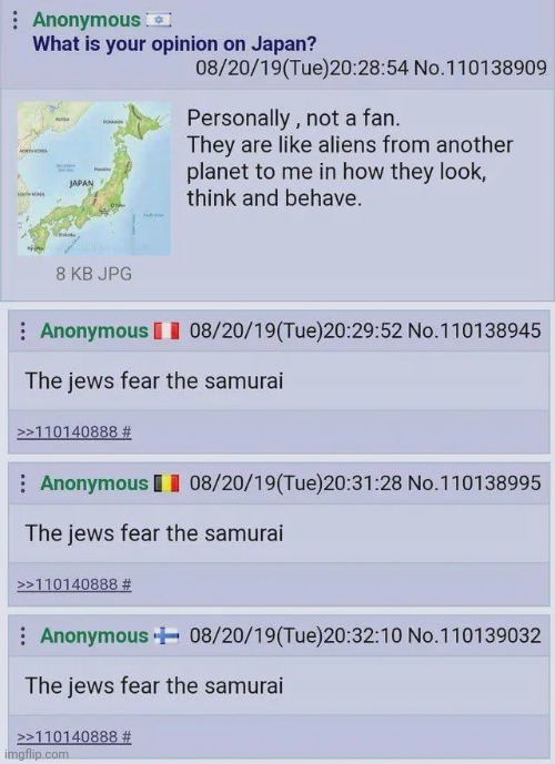 The jews fear the samurai | made w/ Imgflip meme maker
