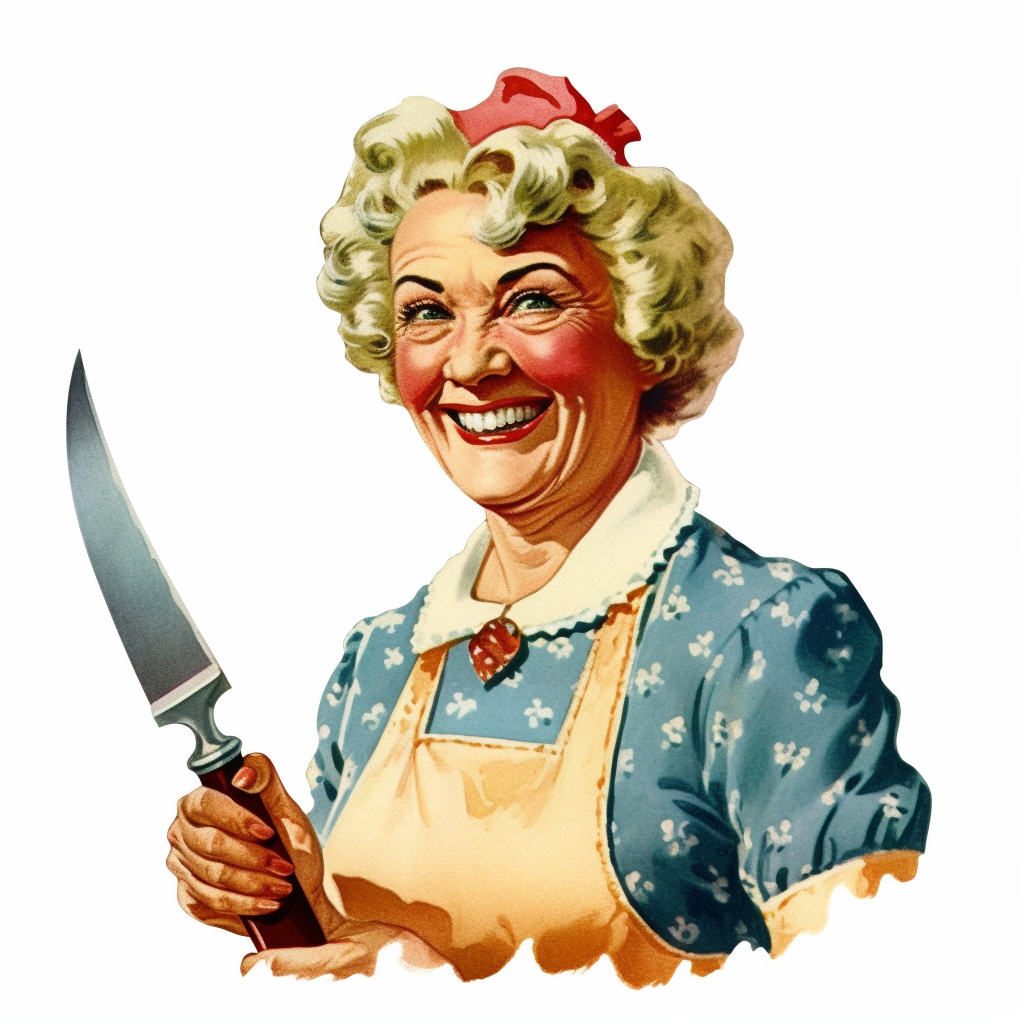 Granny with knife Blank Meme Template