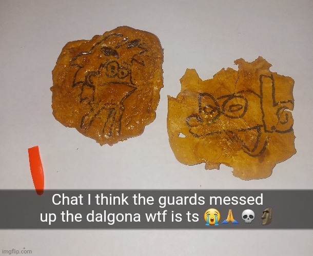 I think I went to octopus activities not squid game | Chat I think the guards messed up the dalgona wtf is ts 😭🙏💀🗿 | made w/ Imgflip meme maker