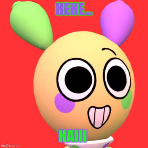 Looks Like Looey's Also Says Hello | HEHE... HAIII | image tagged in looey,looey the balloon,looey the balloon dog,dandy's world,silly,womp womp | made w/ Imgflip meme maker