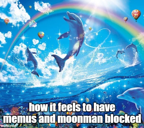 How it feels to x | how it feels to have memus and moonman blocked | image tagged in how it feels to x | made w/ Imgflip meme maker