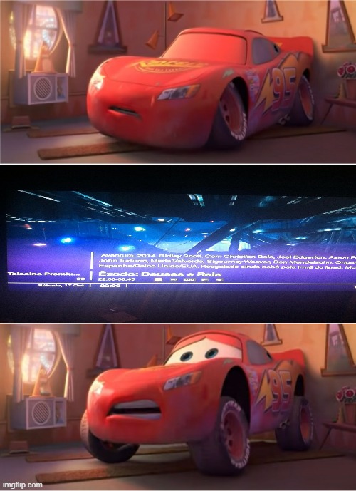 lightning mcqueen having a nightmare | image tagged in lightning mcqueen having a nightmare | made w/ Imgflip meme maker