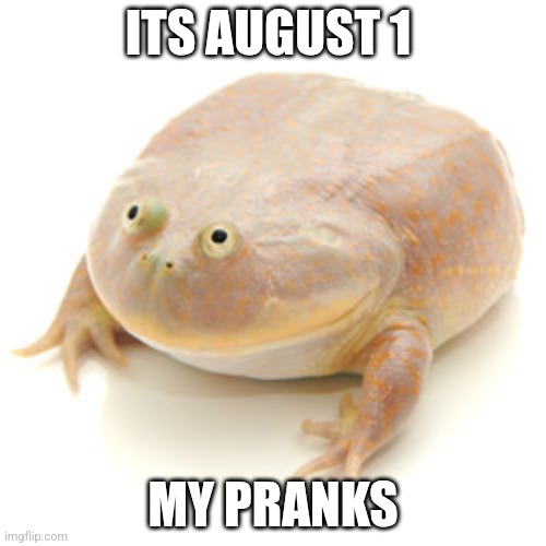 It is wednesday my dudes | ITS AUGUST 1; MY PRANKS | image tagged in it is wednesday my dudes | made w/ Imgflip meme maker