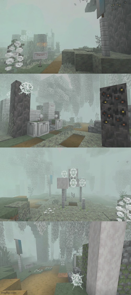 Also made this abandoned village in the pale garden. | image tagged in minecraft | made w/ Imgflip meme maker