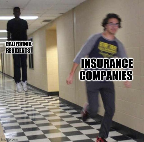 floating boy chasing running boy | CALIFORNIA RESIDENTS; INSURANCE COMPANIES | image tagged in floating boy chasing running boy,funny,dark humor,california fires | made w/ Imgflip meme maker