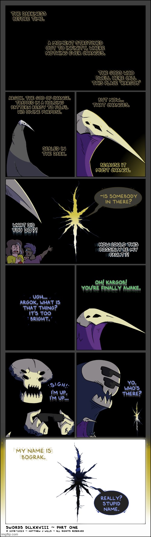 This is probably the biggest part of the Swords series that Matthew has ever released! | image tagged in swords,darkness,time,moment,gods,light | made w/ Imgflip meme maker