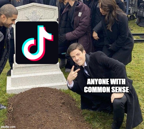 RIP TikTok You won't be missed | ANYONE WITH COMMON SENSE | image tagged in funeral | made w/ Imgflip meme maker